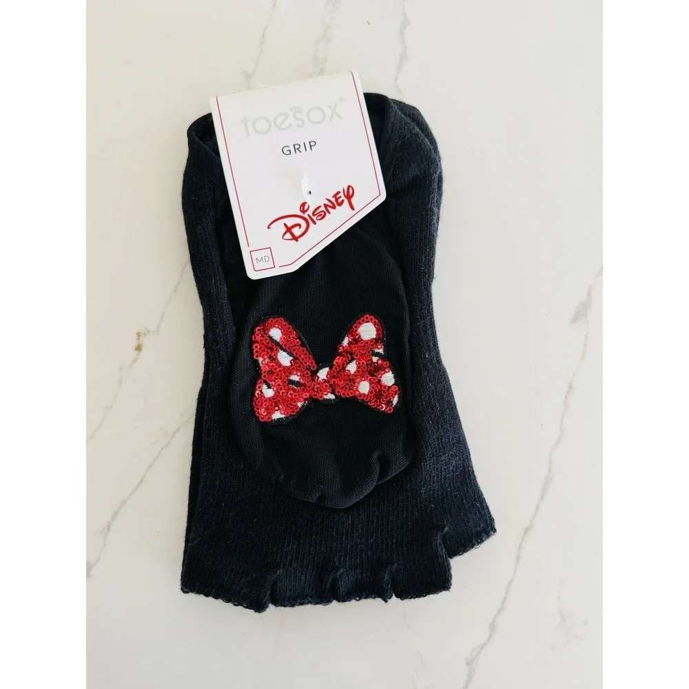 Disney Minnie Toesox Low Rise Half Toe Grip Socks Size Women's MD 8.5-10.5